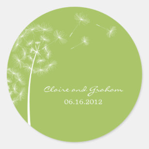 Dandelionウィッシュ結婚式の引き出物ステッカーまたはAddress La ラウンドシール