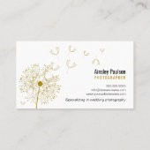 Dandelionエレガント手書きスクリプト書道 名刺 (裏面)