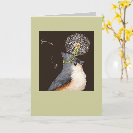 dandelionカード付きtitmouse Leah カード (黄色い花)
