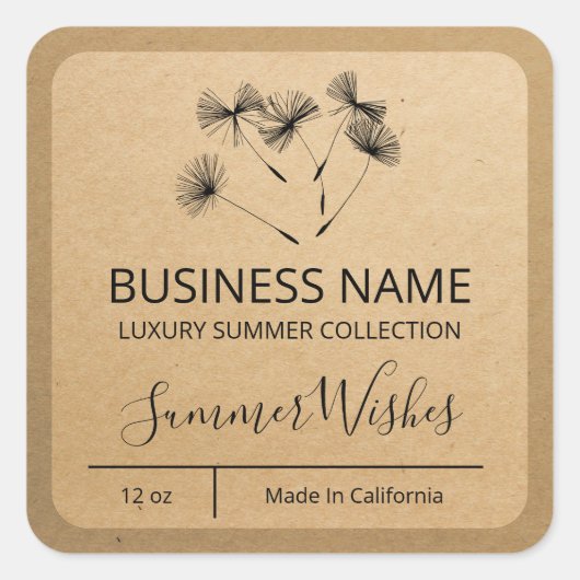 Dandelionシード製品ラベル スクエアシール (正面)