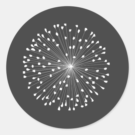 DANDELIONスターバストINホワイト ラウンドシール (正面)