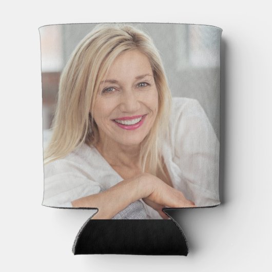 Dandelionデイジーネイビーブルー誕生日名写真 缶クーラー (裏面)