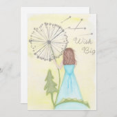 Dandelionノートカードでのウィッシュ サンキューカード (正面/裏面)