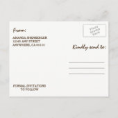 Dandelionバーンウッドカントリー日付カードを保存 案内ポストカード (裏面)