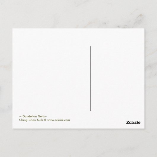 Dandelionフィールド – はがき (裏面)