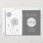 Dandelionフラット日付カードを保存 セーブザデート (正面/裏面)