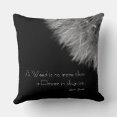 Dandelionブラック&ホワイトと引用文 クッション (裏面)