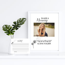 Dandelionミニマリズム共有メモリ葬儀サイン 台座サイン