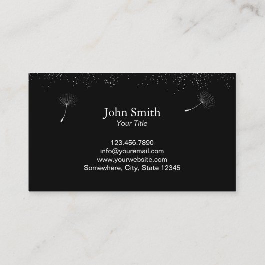 Dandelionモダンの吹写真撮影 名刺 (裏面)