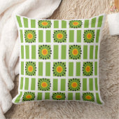 Dandelionモダン緑の黄色の幾何学的パターン クッション (ブランケット)