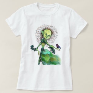 Dandelion女の子と蝶Tシャツ – おもしろい Tシャツ