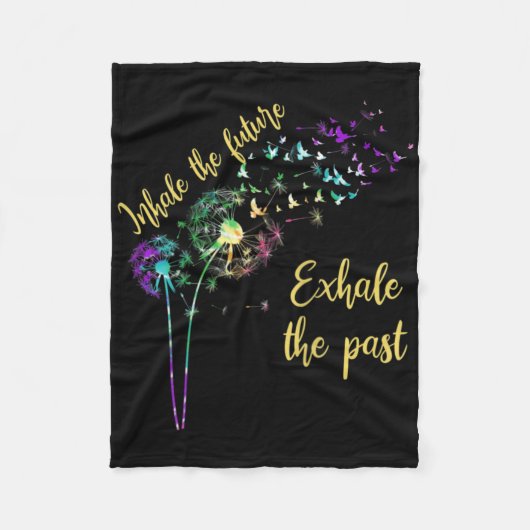 Dandelion女性は未来を吸い込む過去 フリースブランケット (正面)