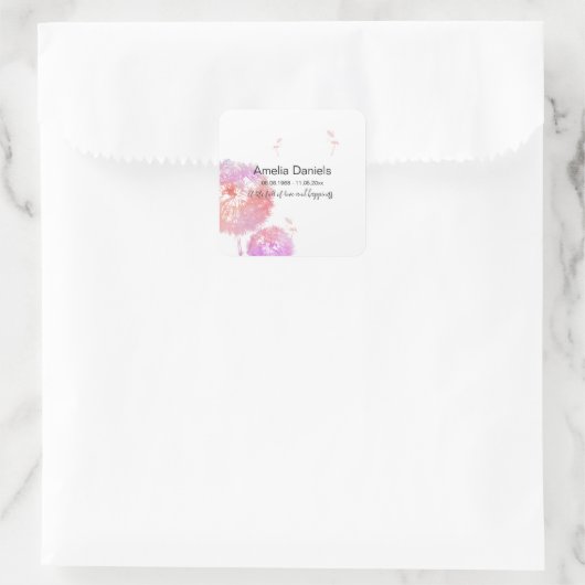 Dandelion愛するメモリの時計 スクエアシール (バッグ)