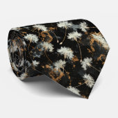 Dandelion時計オン黒 ネクタイ (ロール)