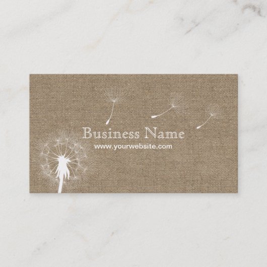 Dandelion素朴の吹Burlap名刺 名刺 (正面)