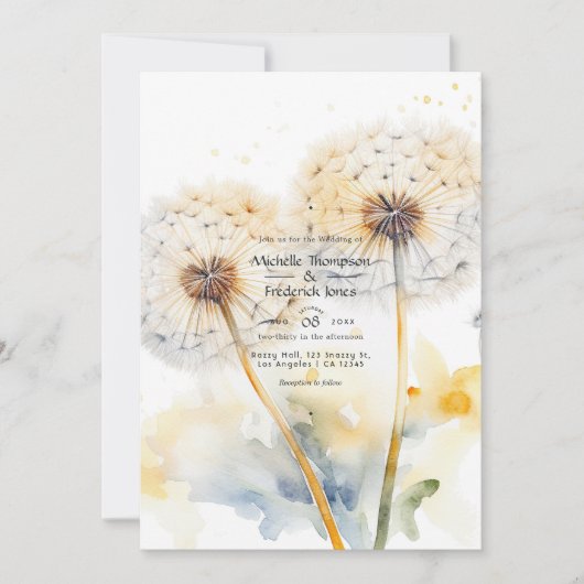 Dandelion結婚のQRコード 招待状 (正面)