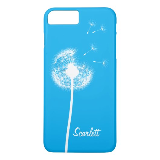Dandelion モノグラムの Bright Blue iPhone 7プラス Case-Mate iPhoneケース (裏面)