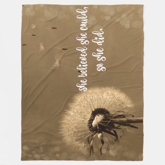 Dandelion：彼女信じは自分でそうすることができた フリースブランケット (正面)