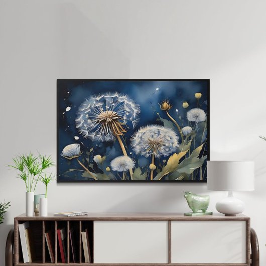 Dandelion 素晴らし in Nightsky AI Art ポスター