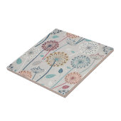 Dandelion – 赤お洒落、黄、白、ティール（緑がかった色） タイル (側面)