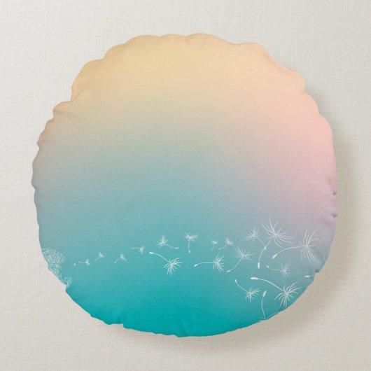 Dandelion background dandelion ラウンドクッション (正面)