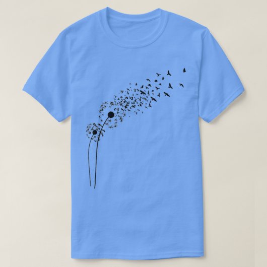 Dandelion Birds Flowers Lover Make A Wish Dandelio Tシャツ (デザイン正面)