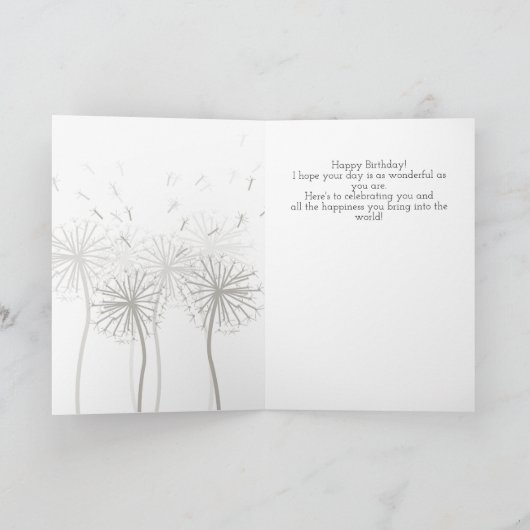 Dandelion Birthday Card カード (内部)