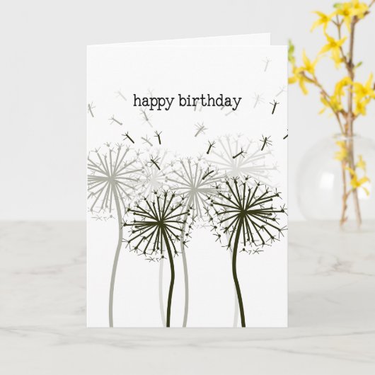 Dandelion Birthday Card カード (黄色い花)