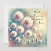 Dandelion Blowball & Quote サンキューカード (正面)