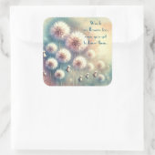 Dandelion Blowball & Quote スクエアシール (バッグ)