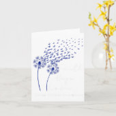 Dandelion Blue Ribbon Faith Hope Love Colon Cancer カード (黄色い花)