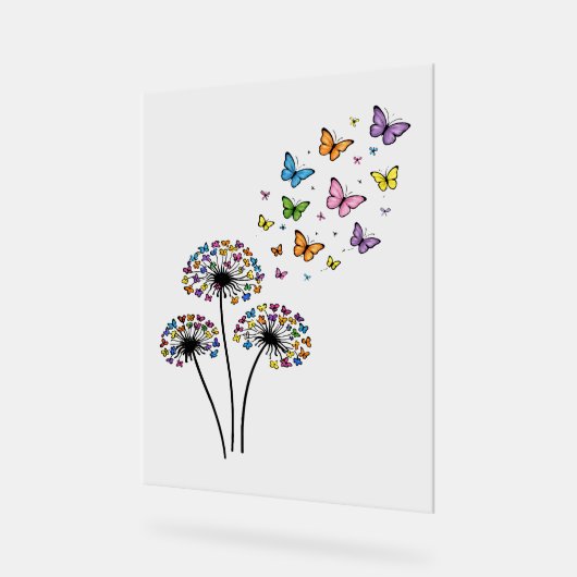 Dandelion butterfly flow アクリルサイン (傾斜)