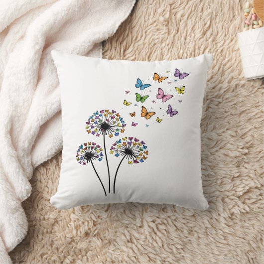Dandelion butterfly flow クッション (ブランケット)