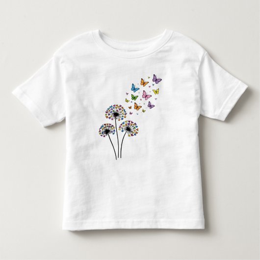 Dandelion butterfly flow トドラーTシャツ (正面)