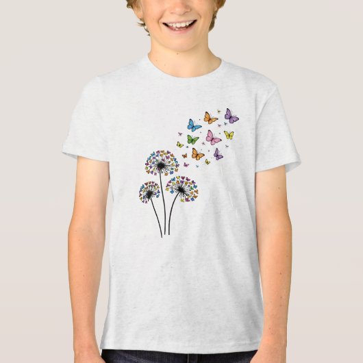 Dandelion butterfly flow トライブレンドＴシャツ (正面)