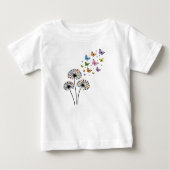 Dandelion butterfly flow ベビーTシャツ (正面)