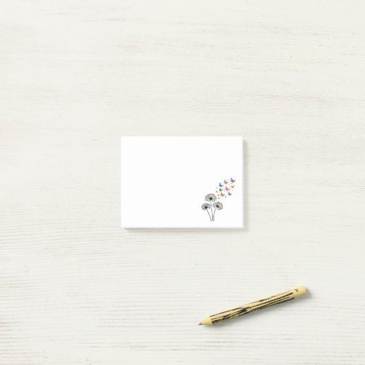 Dandelion butterfly flow ポストイット (デスク上)