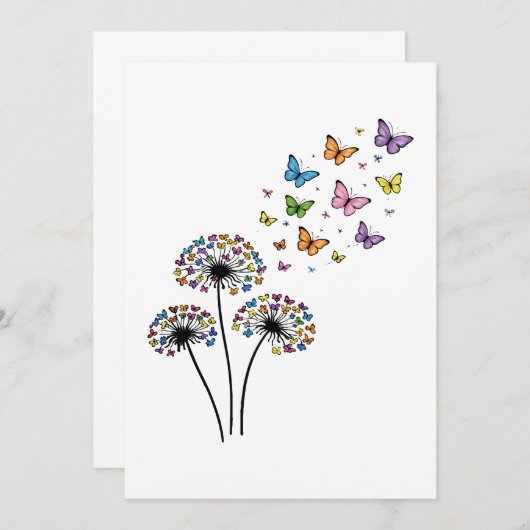 Dandelion butterfly flow 招待状 (正面/裏面)
