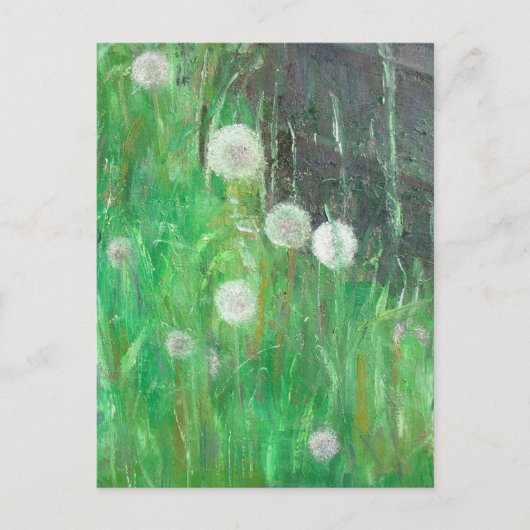 Dandelion Clocks in Grass 2008油キャンバス ポストカード (正面)