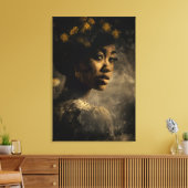 Dandelion Crown Melanin Glow Portrait キャンバスプリント (インサイチュ (リビング))