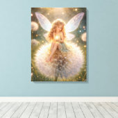 Dandelion Fairy in the glowing meadow キャンバスプリント (インサイチュ (ウッドフロア))