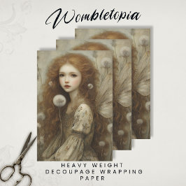 Dandelion Fairy Woodland Fantasy Watercolor Art ラッピングペーパーシート