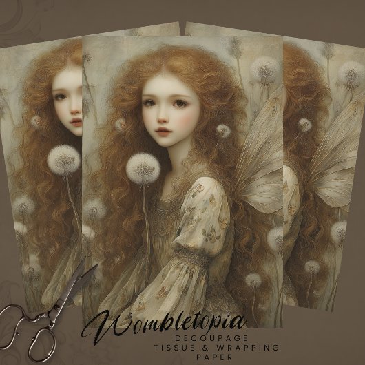 Dandelion Fairy Woodland Fantasy Watercolor Art 薄葉紙