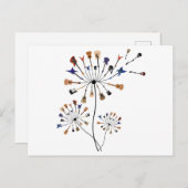 Dandelion Flowers Music Lover Gift For Guitarlist ポストカード (正面/裏面)