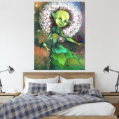 Dandelion Girl and Butterfly Canvas Print 絵画's キャンバスプリント (インサイチュ (寝室))