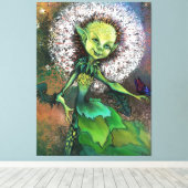 Dandelion Girl and Butterfly Canvas Print 絵画's キャンバスプリント (インサイチュ (ウッドフロア))