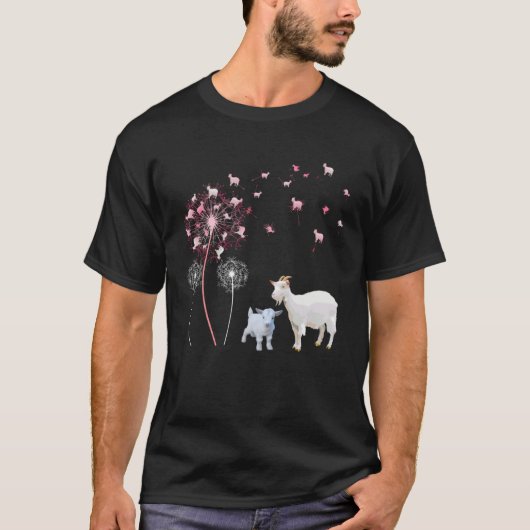 Dandelion Goat Cute Goat Farmer Floral Dandelion S Tシャツ (正面)