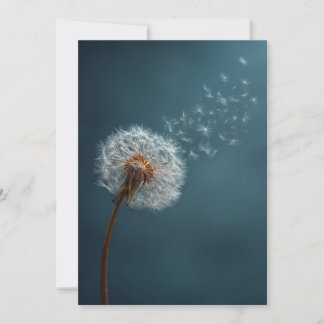 Dandelion Greeting Card on a Blue Background  シーズンカード
