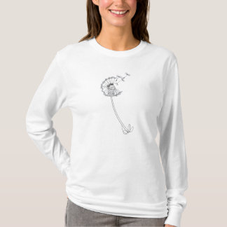 dandelion lineal floral art tシャツ