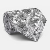 Dandelion meadow in black and white ネクタイ (ロール)